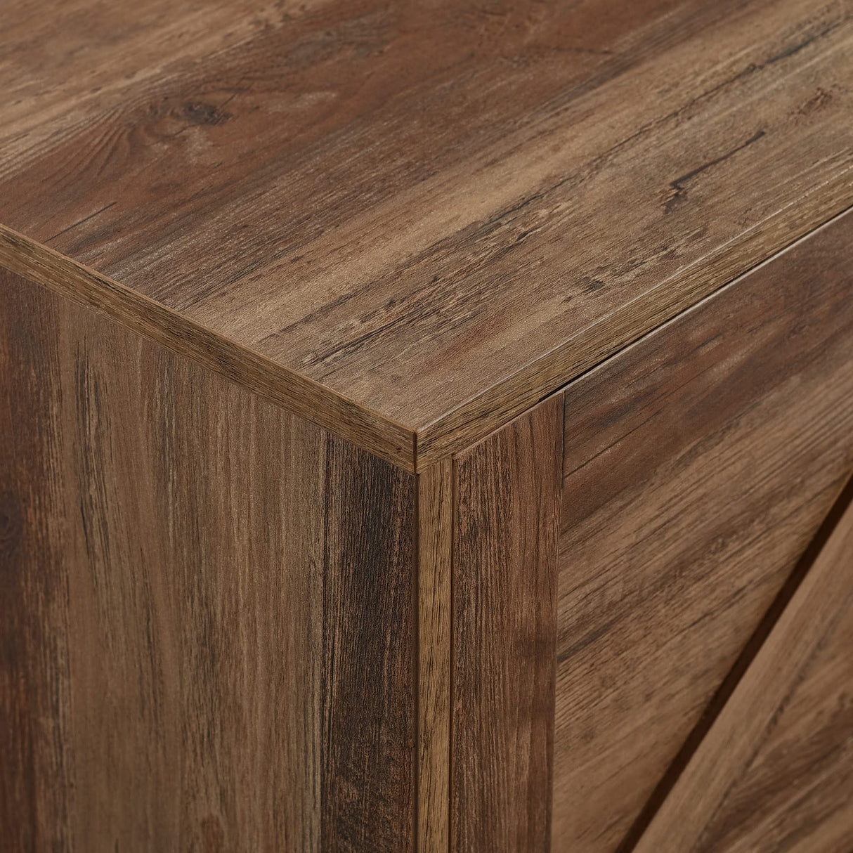 Walker Edison Tinsley Barn-Door Low Stand for TVs up to 80 Inches, 70 Inch, Rustic Oak Walker Edison