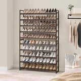 Nunsino Shoe Rack, Long Shoe Organizer,Max Holds 62 Pairs,10 Tier Metal Shoe Storage Shelf,5-Tier Stackable Shoes Organizer for Garage, Entryway,Bronze Nunsino