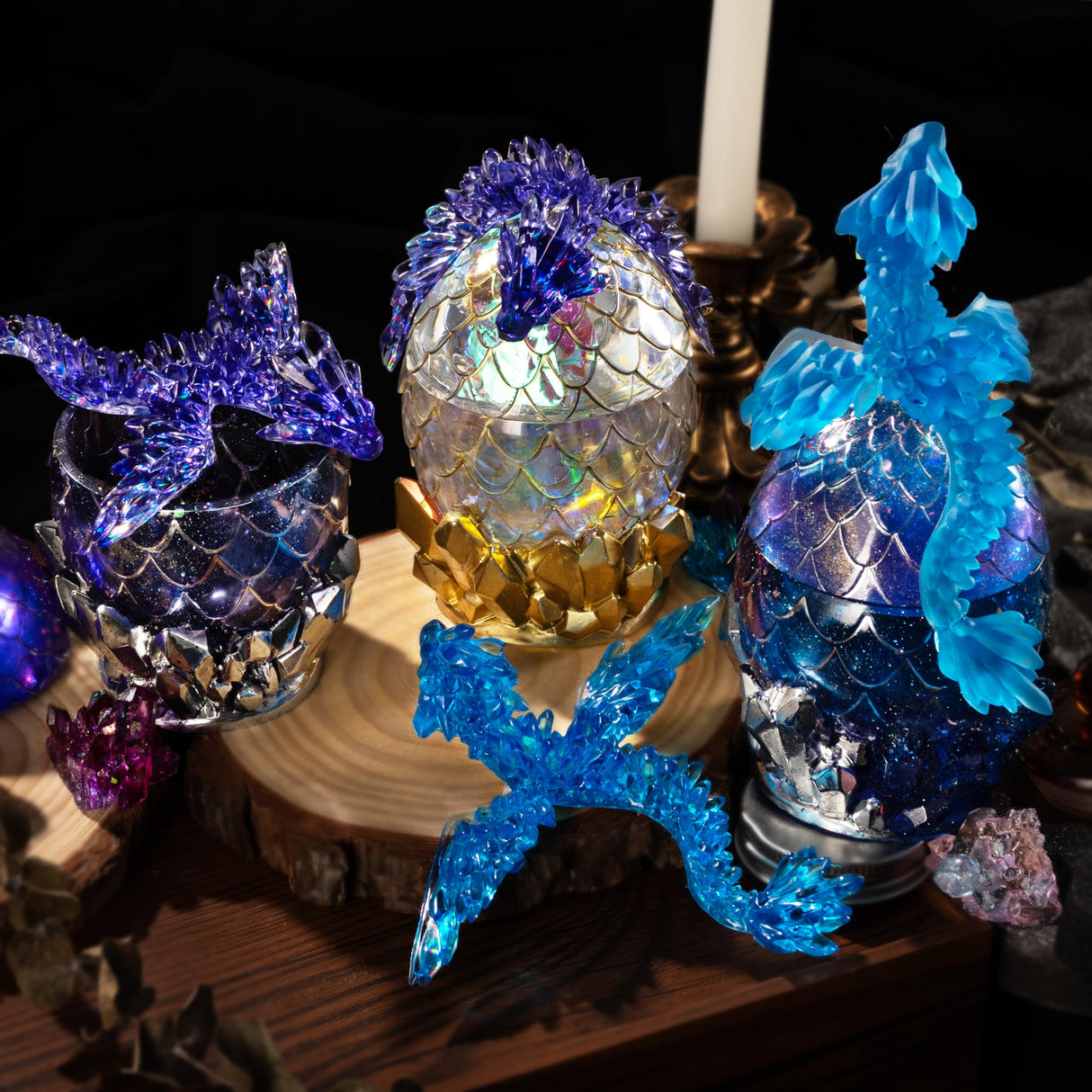 LET'S RESIN Gemstone Resin Molds - Crystal Winged Dragon Silicone Molds for 3D Flying Dragon Toys, Home Decor & Gifts LET'S RESIN