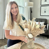 100pcs Artificial Flowers Arrangement With Vase Included, Dining Table Centerpiece Decorations, Fake Flowers in Vase, Dried Pampas Grass Floral Centerpieces, Coffee Table Decor, Centro de Mesa RyddeligHome