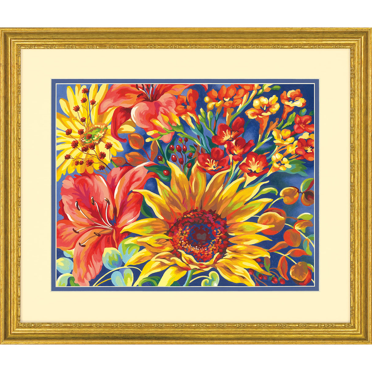Dimensions Sunflower on Blue Paint by Number Kit for Adults and Kids, 14" x 11", Multicolor Dimensions