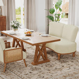 ALISH 49" Small Loveseat Sofa Settee Curved Sofa Couch Upholstered Dining Banquette Bench with Backrest and Wooden Legs for Dining Room Living Room Bedroom Funiture, Ivy ALISH