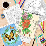 Kalysky Easy and Cozy Adult Coloring Book Set, 3 Stress Relief Coloring Books for Adults Relaxation, Flower Inspirational Quotes Coloring Books Kalysky