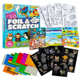 Craftikit ® Award-Winning Foil Art & Rainbow Scratch Art for Kids - 2-in-1 Arts and Crafts Kit for Kids Ages 4-10 - Animal Theme for Girls, Boys & Toddlers Ages 4, 5, 6, 7, 8, 9, 10 Craftikit