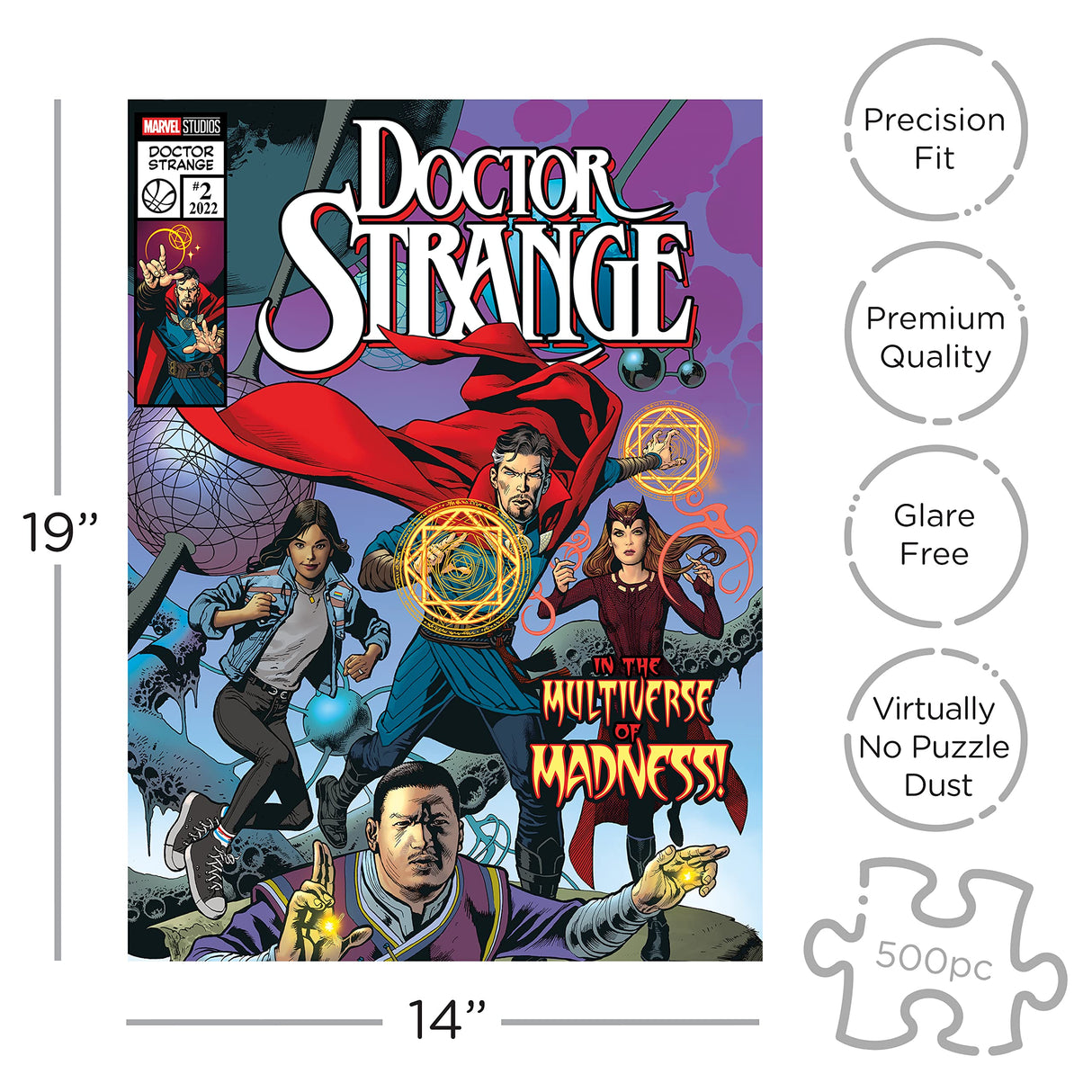 AQUARIUS Marvel - Doctor Strange (500 Piece Jigsaw Puzzle) - Glare Free - Precision Fit - Officially Licensed Marvel Comics Merchandise & Collectibles - 14x19 Inches AQUARIUS