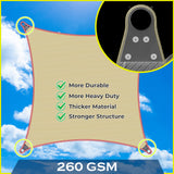 ShadeMart Heavy Duty 15' x 30' Black Sun Shade Rectangle Shade Sail Super Ring Canopy Awning Shades for Patio Carport Yard UV Blockage Commercial Grade 260 GSM, We Custom Size ShadeMart