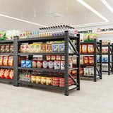 Anxxsu 3000LBS Storage Shelves, 48" W Heavy Duty Garage Shelving Unit, Adjustable Industrial Shelving, 4 Tier Metal Shelving for Garage, Supermarket, Warehouse, 48" W x 24" D x 70" H Anxxsu