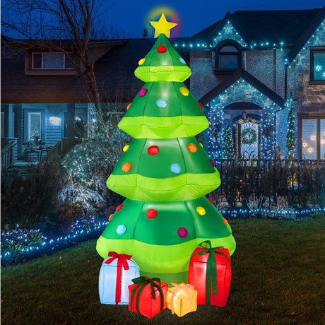 Best Choice Products 10ft Inflatable Christmas Tree, Large Lighted Outdoor Blow Up Holiday Decor for Yard, Lawn, Backyard, Home w/ 10 LED Lights, Color-Changing Star, Lighted Gifts Best Choice Products