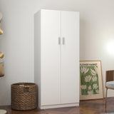 Panana 2 Door Bedroom Wardrobe Closet Bedroom Armoires Home Furniture for Storage (White) Panana