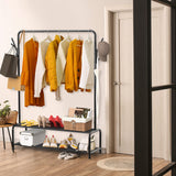 Simple Houseware Garment Rack with Storage Shelves and Coat/Hat Hanging Hooks Simple Houseware