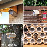WHITEHORSE Premium Cedar Bee House - 6” Long Replaceable Tubes - Perfect for Mason Beekeeping - an Insect Hotel Built to Last - Support Bees While Pollinating Your Garden (Paper Tubes) WHITEHORSE