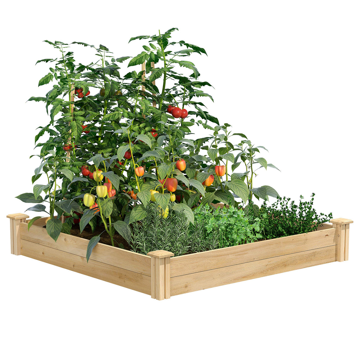 Greenes Fence Original Cedar Raised Garden Bed, 4' x 4' x 7" (3-Pack) - Made in USA with North American Cedar Greenes Fence