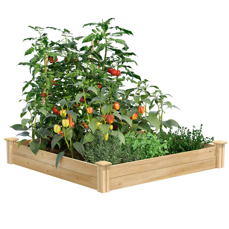 Greenes Fence Original Cedar Raised Garden Bed, 4' x 4' x 7" (3-Pack) - Made in USA with North American Cedar Greenes Fence