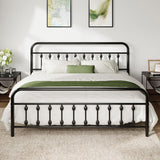Allewie 14 Inches King Size Metal Platform Bed Frame with Victorian Style Iron-Art Headboard/Footboard, Mattress Foundation, Easy Assembly, Under Bed Storage, No Box Spring Required, Black Allewie