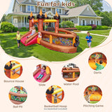 Inflatable Bounce House for Kid 3-8: Jump Bouncy House Castle with Slide - Blow Up Bouncer with 480W Blower for Toddler Outdoor Indoor Play TOAOB