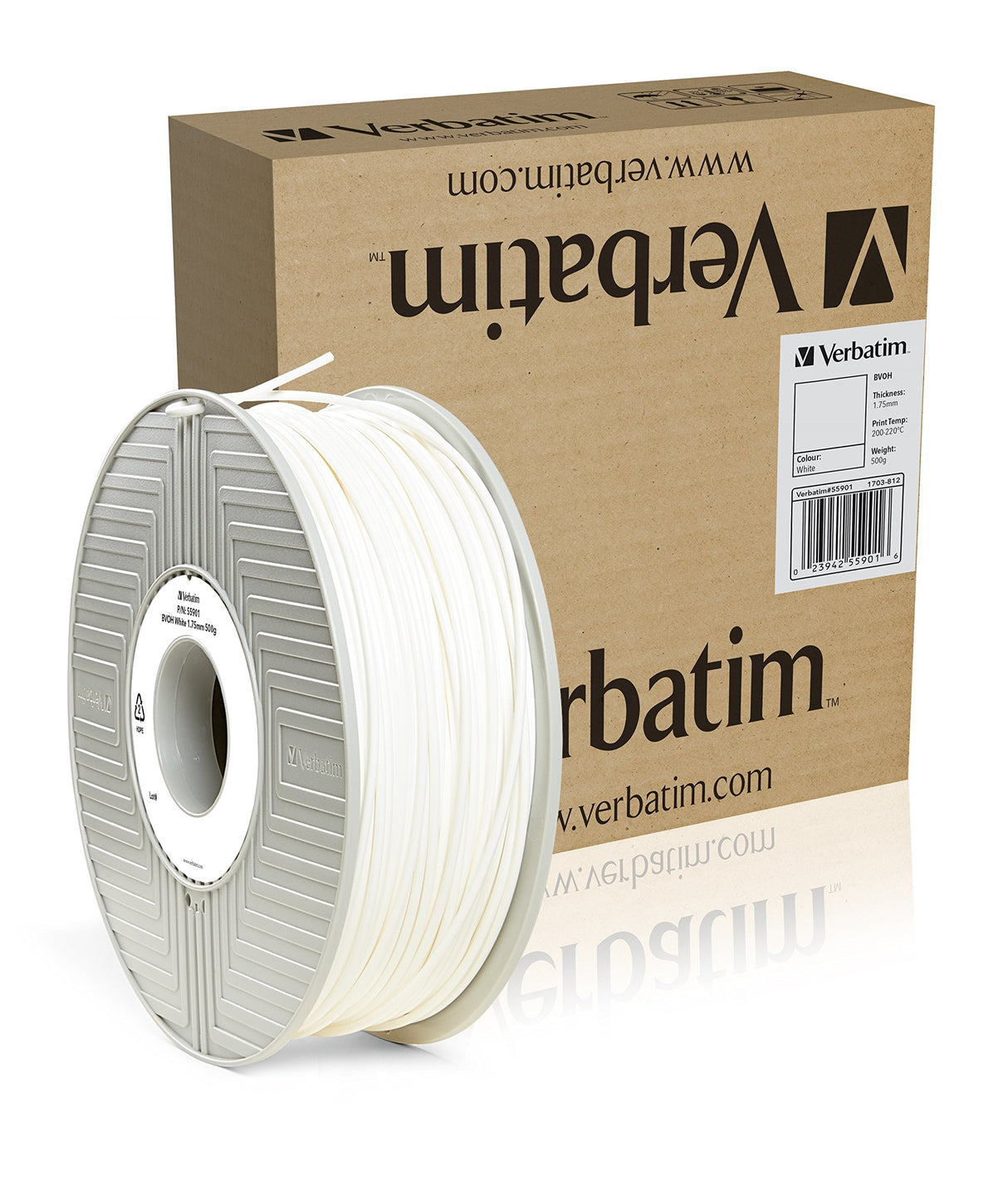 Verbatim 55901 BVOH Filament 1.75mm 500g Reel, Natural Verbatim