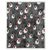 PAVILIA Premium Christmas Sherpa Throw Blanket | Snowman Decoration, Fleece, Plush, Warm, Cozy Reversible Microfiber Holiday Blanket 50 x 60 PAVILIA