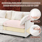 Ihanherry 146" U-Shaped Modern Sofa Modular Sectional Cloud Couch with 2 Ottoman, 6-Seat Chenille Deep Seat Sofa with 6 Pillows for Living Room, Bedroom and Apartment, Beige Ihanherry