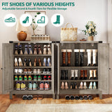 YITAHOME Shoe Cabinet with Doors, Farmhouse 5-Tier Shoe Storage Cabinet for Entryway, Large Capacity Wooden Shoes Rack Organizer for Entryway/Hallway/Closet, Old Oak YITAHOME