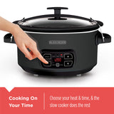BLACK+DECKER 7-Quart Slow Cooker, SCD4007, Chalkboard Exterior, Locking Lid, 3 Heat Settings, Removable Stoneware Crock BLACK+DECKER