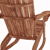 Outsunny Wooden Adirondack Rocking Chair Outdoor Lounge Chair Fire Pit Seating with Slatted Wooden Design, Fanned Back, & Classic Rustic Style for Patio, Backyard, Garden, Lawn, Carbonized Outsunny