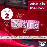 Fun Make-Your-Own 4x12in Magnetic Sheets 2pk. Blank White Magnet Strips for Strong Flexible Bumper Sticker Decals, Holiday Photos or Art. Decorate Personalized DIY Projects for Fridge, Car or Office EUCATUS BEST PRODUCTS & GIFTS