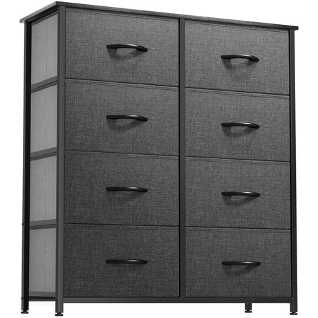 DWVO Dresser for Bedroom, Tall Dresser, Fabric Dresser with 8 Drawers, Double Dresser, Chest of Drawers for Closet, Living Room DWVO