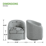 OSP Home Furnishings Bella Coastal Upholstered Barrel Swivel Chair, Dove Grey OSP Home Furnishings