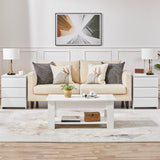 Yaheetech Wood Nightstands Set of 2, Bedside Tables with 3 Drawers, Solid Cabinet Units Telephone Tables with Storage Space for Bedroom/Small Space, White Yaheetech