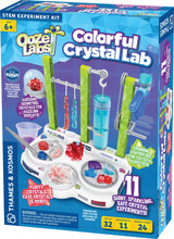 Thames & Kosmos Ooze Labs Colorful Crystal Lab STEM Experiment Kit & Lab Setup | Awesome Geometric Crystals, Dazzling Displays, with 11 Shiny, Sparkly, Safe Experiments | Stickers to Decorate Your Lab Thames & Kosmos