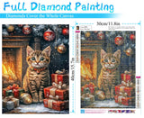 MRMIOOM 5D Christmas Diamond Art Kits for Adults, DIY Christmas Cat Diamond Painting Kits, Full Round Drill Painting Kit Art and Crafts for Adult Home Wall Decor 12 X 16inch MRMIOOM