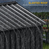 DWVO 6x4ft Metal Outdoor Storage Shed, Large Heavy Duty Tool Sheds with Lockable Doors & Air Vent for Backyard Patio Lawn to Store Bikes, Tools, Lawnmowers,Dark Gray DWVO