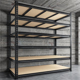 DurayLoly 55" W Storage Shelves, 3060LBS Garage Shelving Heavy Duty, 6-Tier Heavy Duty Shelving, Adjustable Metal Shelving Unit for Garage, Warehouse, Pantry, Kitchen, 55" W × 24" D × 84" H, Black DurayLoly