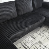 KEIKI 114" U-Shaped Oversized Modular Velvet Sectional Sofa with 2 Chaise Lounge, Modern Style Upholstered 4-Seater Couch with Soft Seat Cushions, Easy Assembly, for Apartment, Living Room, Black KEIKI