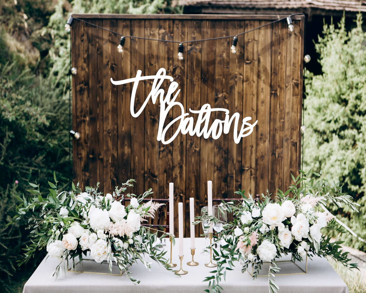 Wedding Backdrop Sign, Personalized Last Name Signs, Custom Wood name Sign, Any name or words WoodArtSupply