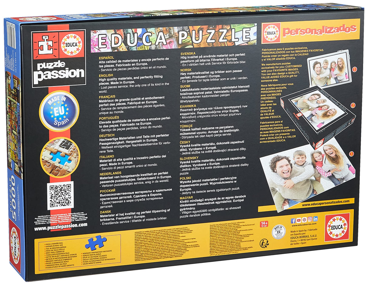 Educa - Greatest Bookshop in The World - 5000 Piece Jigsaw Puzzle - Puzzle Glue Included - Completed Image Measures 61.75" x 42.25" - Ages 14+ (18583) Educa