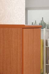 Hodedah 2 Door Wardrobe with Adjustable/Removable Shelves & Hanging Rod, Cherry Hodedah