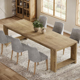 Tribesigns 86.61-Inch Dining Table for 6-8 People, Modern Narrow Long Kitchen Table with Pedestal Base, Farmhouse Extra Long Rectangular Dining Room Furniture, 27.56 x 86.61 x 29.53 Inches, Oak Tribesigns