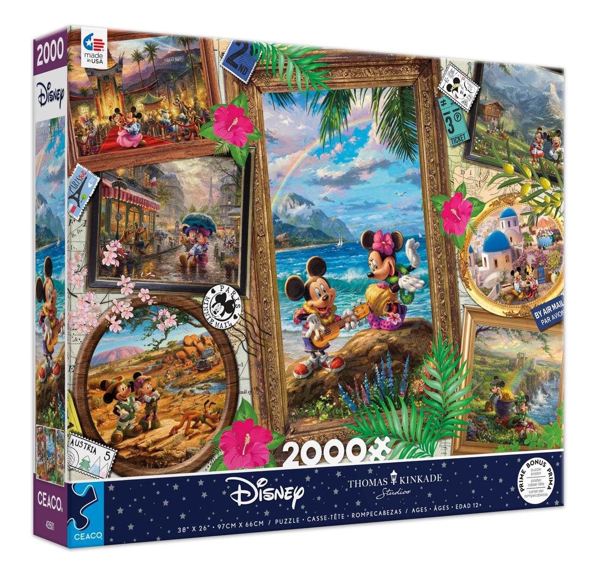 Ceaco - Thomas Kinkade - Disney - Travel Collage - 2000 Piece Jigsaw Puzzle Ceaco