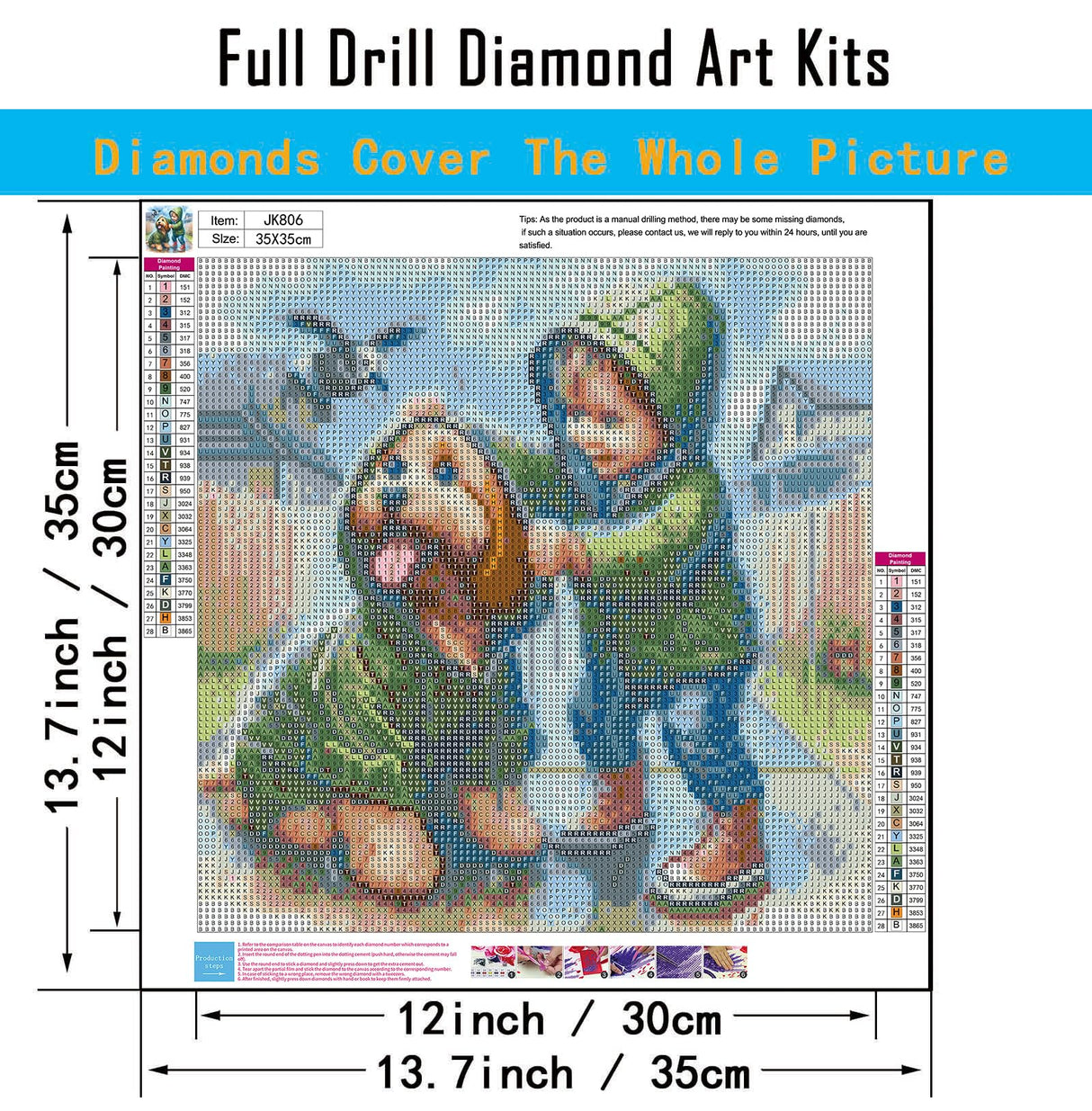 CHWGLFGG 5D Diamond Art Kits for Adults Beginners, Adults-Animal Dog Diamond Painting Kits, DIY Full Round Drill Paint by Diamonds Dot Gem Art, Home Wall Decor 13.7X 13.7 Inch CHWGLFGG