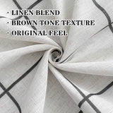 MYSKY HOME 100% Blackout Plaid Farmhouse Linen Curtains 84 Inch Long for Living Room Double Layer Windowpane Drapes Thermal Insulated Privacy Protection Rod Pocket Back Tab, 52" W, Black, 1 Panel MYSKY HOME