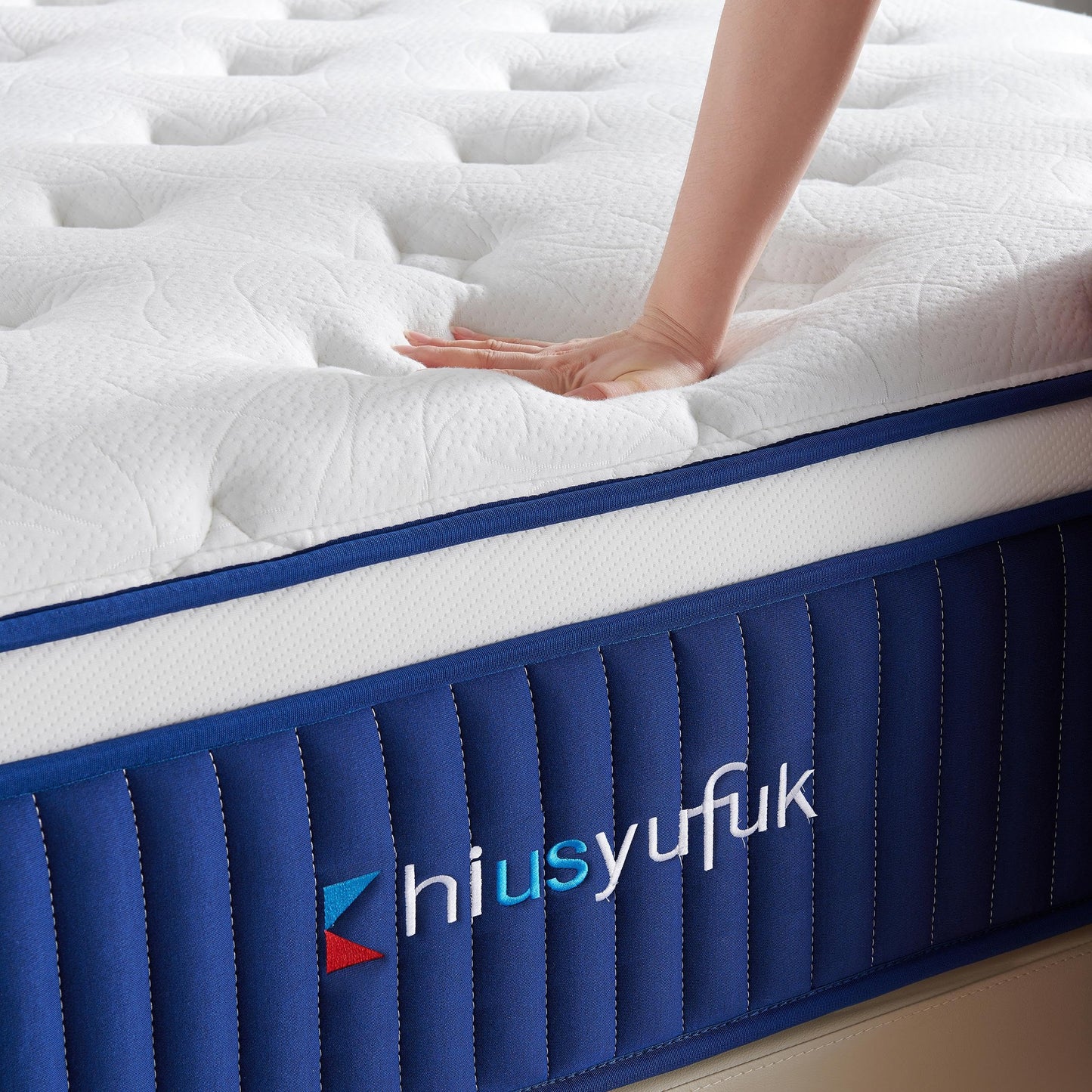 Chiusyufuk King Mattress,14 Inch King Size Mattress in a Box,Single Bed Mattress with Memory Foam and Pocket Spring,Ergonomic Design & Pressure Relief,Medium Firm Mattress,76"*80"*14"