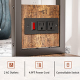 EUBUY Bakers Rack with Power Outlets, 5-Tier Storage Shelf Wood Coffee Bar Cabinet for Kitchen Dining Room, Coffee Bar Station, Kitchen Storage Shelf EUBUY