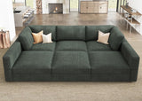 HONBAY Modular Sectional Sofa with Storage Corduroy Sectional Sleeper Sofa Modular Sectional Couches for Living Room,Green HONBAY