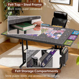 Tektalk 2000 Piece Foldable Felt Jigsaw Puzzle Table with Height Adjustment, Puzzle Board for Adults with 2 Cover & 8 Sorting Trays/Drawers, Easel with Legs, Enclosed with 4 Roller Wheels - Dark Gray Tektalk