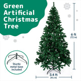 Premium 6Ft Christmas Tree with 1200 Tips for Fullness - Artificial Canadian Fir Full Bodied Christmas Tree 6ft with Metal Stand, Lightweight and Easy to Assemble PREXTEX