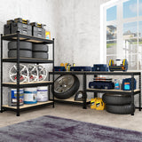 PrimeZone 40" W x 20" D x 59" H Heavy Duty Storage Shelves, 4 Tier Adjustable Garage Shelving Unit, Metal Organizer Shelf Utility Rack for Warehouse Pantry Closet Kitchen, Black, 2 Pack PrimeZone