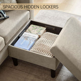 Pingliang Home 2 Piece Comfy Couch Set, 3 Seater & 2-Seater Sofa and Loveseat Set with Ottoman, Modern Sofa Sets for Living Room/Apartment/Office, Beige Pingliang Home