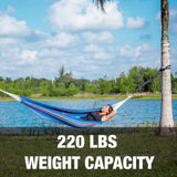 Bliss Hammocks BH-400W5CA 40" Wide Hammock w/Hand-Woven Rope Loops & Hanging Ropes, Outdoor, Patio, Backyard Durable, Cotton and Polyester Blend, 220 Lbs Capacity, Patriotic Stripe Bliss Hammocks