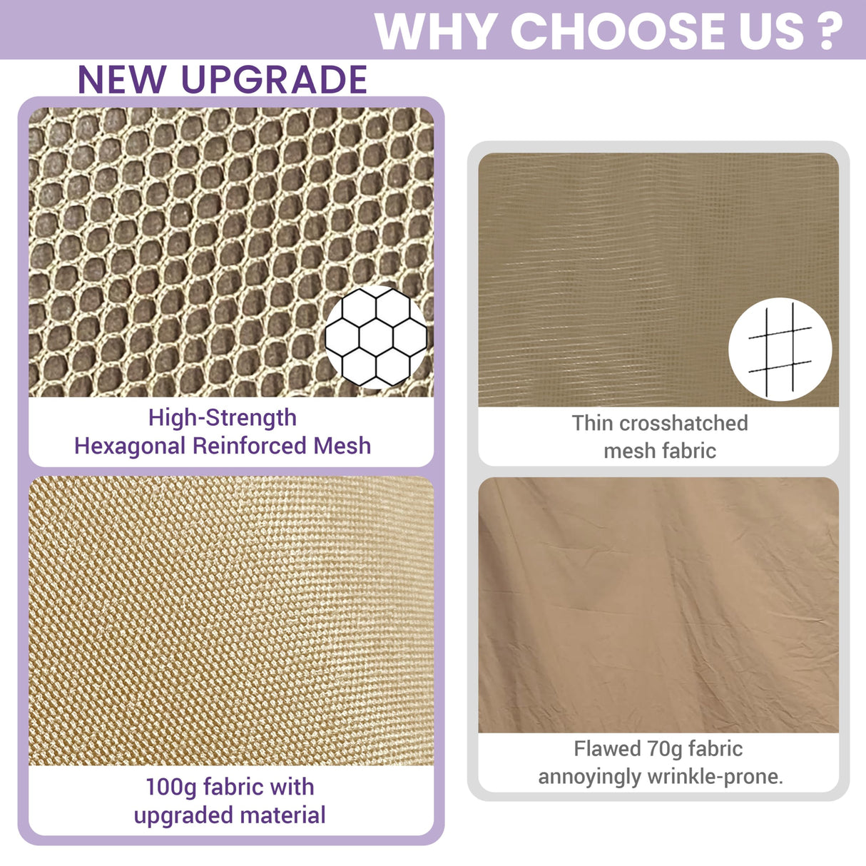 Tradesparker 10x10 Gazebo Replacement Mesh Walls,4-Sided Mosquito Screen Netting with 48Curtain Rings & 48Rail Hooks，Black (Universal Fit for Gazebo & Pergola) Tradesparker